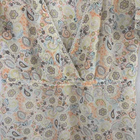 Vintage Y2K Sheer Floral Babydoll Top Dainty Lace, Flutter Sleeve H&M 14 - Picture 7 of 14